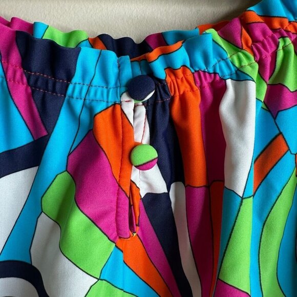 Jude Connally Blouse Top Sz S Multicolor Abstract Resort Stretch Off Shoulder - Picture 5 of 10